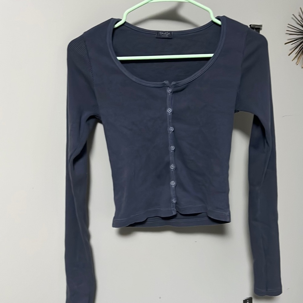 long sleeve brandy button up
